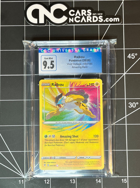 Pokémon (2020) Vivid Voltage Raikou Amazing Rare 050/185 CGC 9.5 Gem MINT