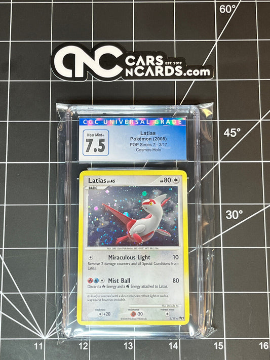 Pokémon (2008) POP Series 7 3/17 Latias Cosmos Holo With Swirl CGC 7.5 NM