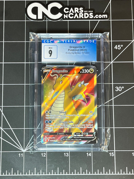 Pokémon (2021) Evolving Skies 191/203 Dragonite V CGC 9 Mint