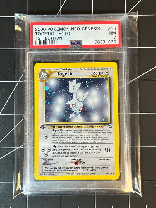 2000 Pokemon Togetic Holo 1st Edition Neo Genesis PSA 7 NM