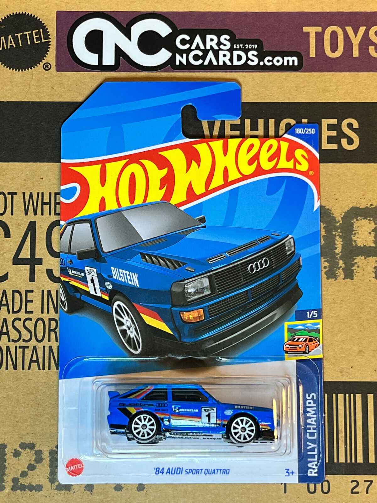 2022 Hot Wheels Rally Champs #1/5 '84 Audi Sport Quattro Blue #180/250