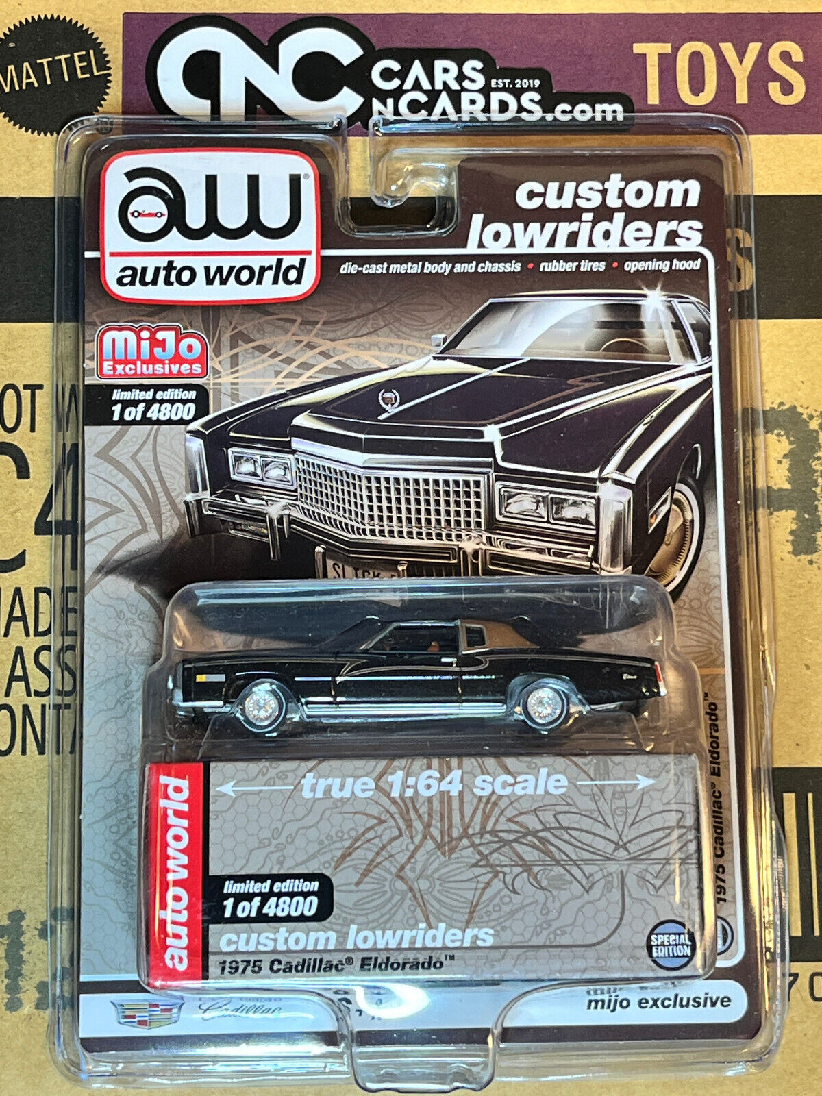 Auto World Mijo Exclusives Custom Lowriders 1975 Cadillac Eldorado Black