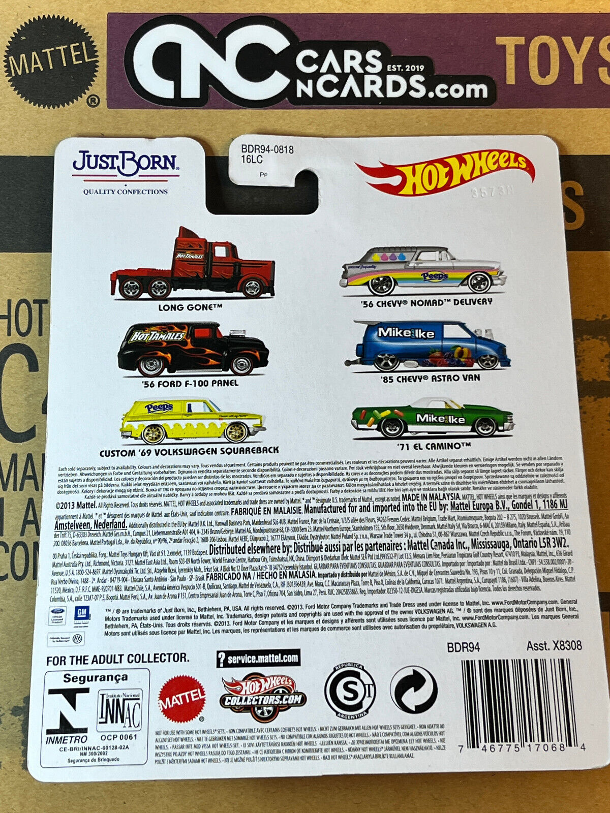 2013 Hot Wheels Just Born Mike and Ike '65 Chevy Astro Van NIP