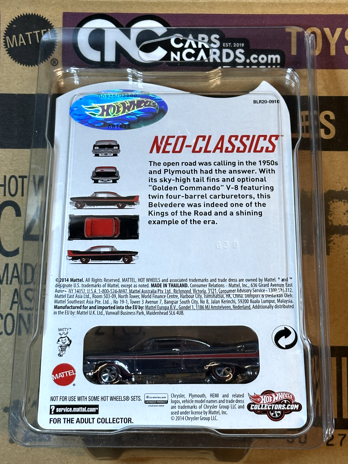 2014 Hot Wheels RLC Neo Classics Series 13 '58 Plymouth Belvedere 00925/03000