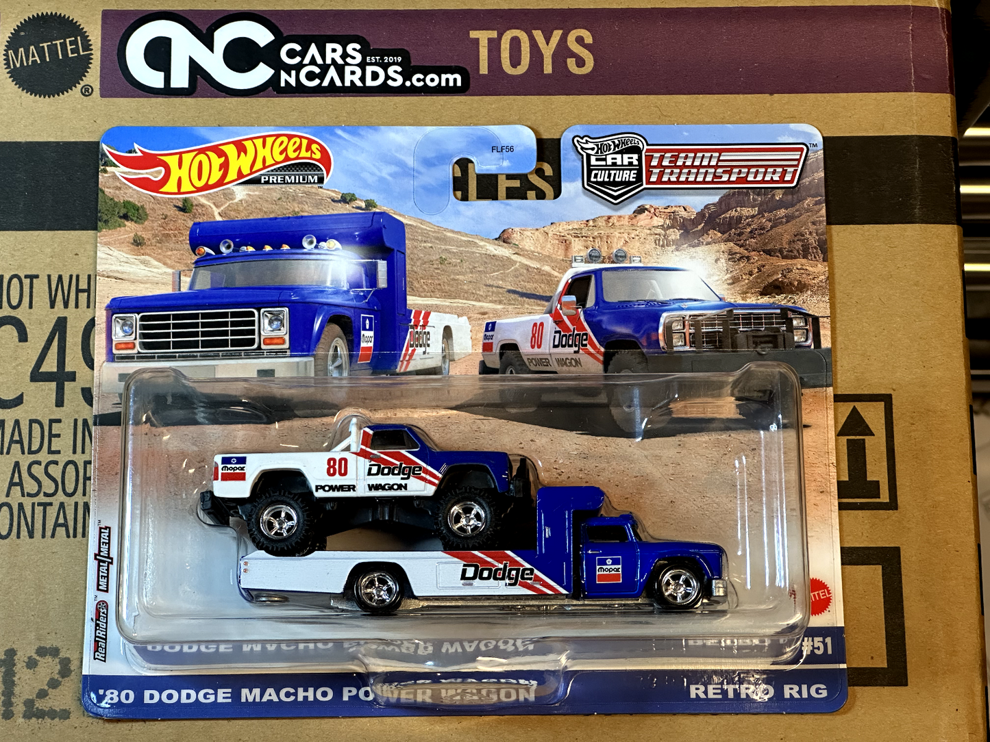 2023 Hot Wheels Premium Team Transport #51 '80 Dodge Macho Power Wagon Retro Rig