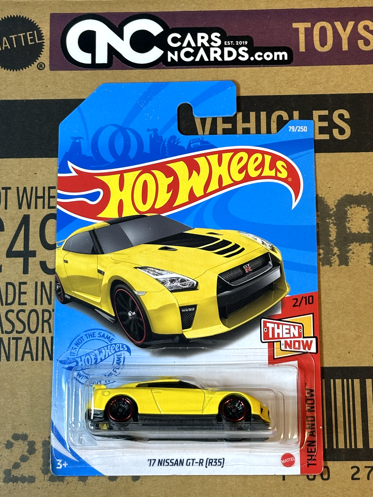 2021 Hot Wheels Then And Now 2/10 '17 Nissan GT-R (R35) Yellow (Soft Corners)