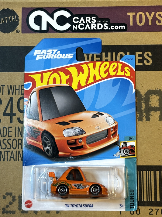 2023 Hot Wheels Tooned #3/5 '94 Toyota Supra Fast & Furious NIP