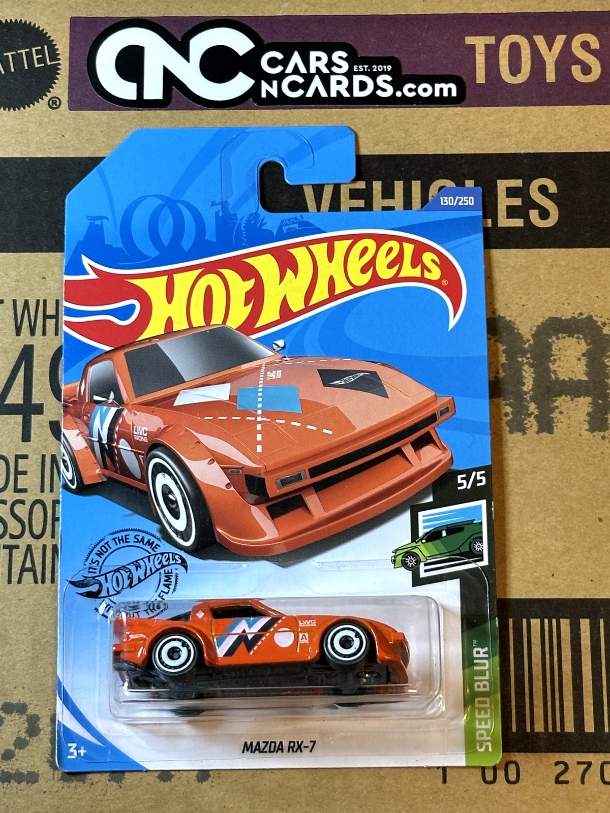 2020 Hot Wheels Speed Blur #5/5 Mazda RX-7 Orange