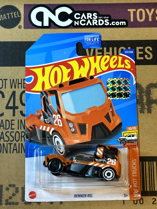 2022 Hot Wheels RLC Factory Sealed HW Hot Trucks Rennen Rig (Cracked blister)