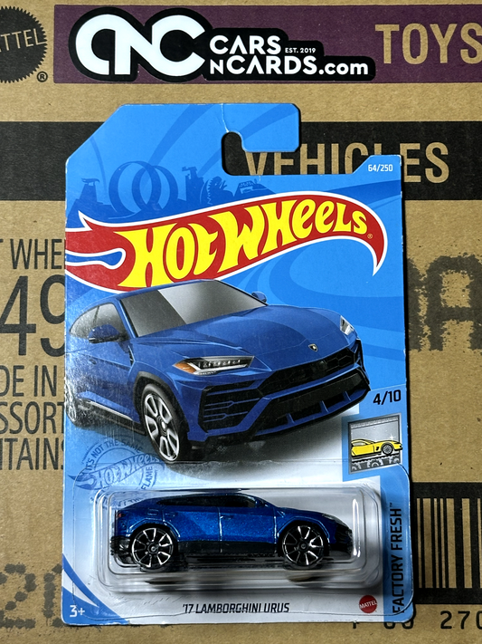 2021 Hot Wheels Factory Fresh 4/10 '17 Lamborghini Urus Blue (Card Crease)