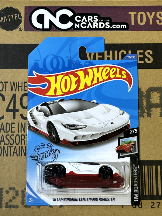 2020 Hot Wheels HW Roadsters 2/5 '16 Lamborghini Centenario Roadster White NIP