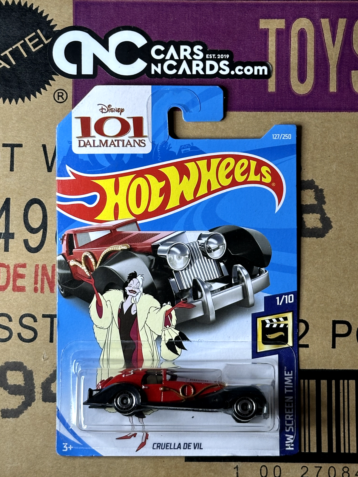 2018 Hot Wheels HW Screen Time 1/10 Cruella De Vil 101 Dalmatians