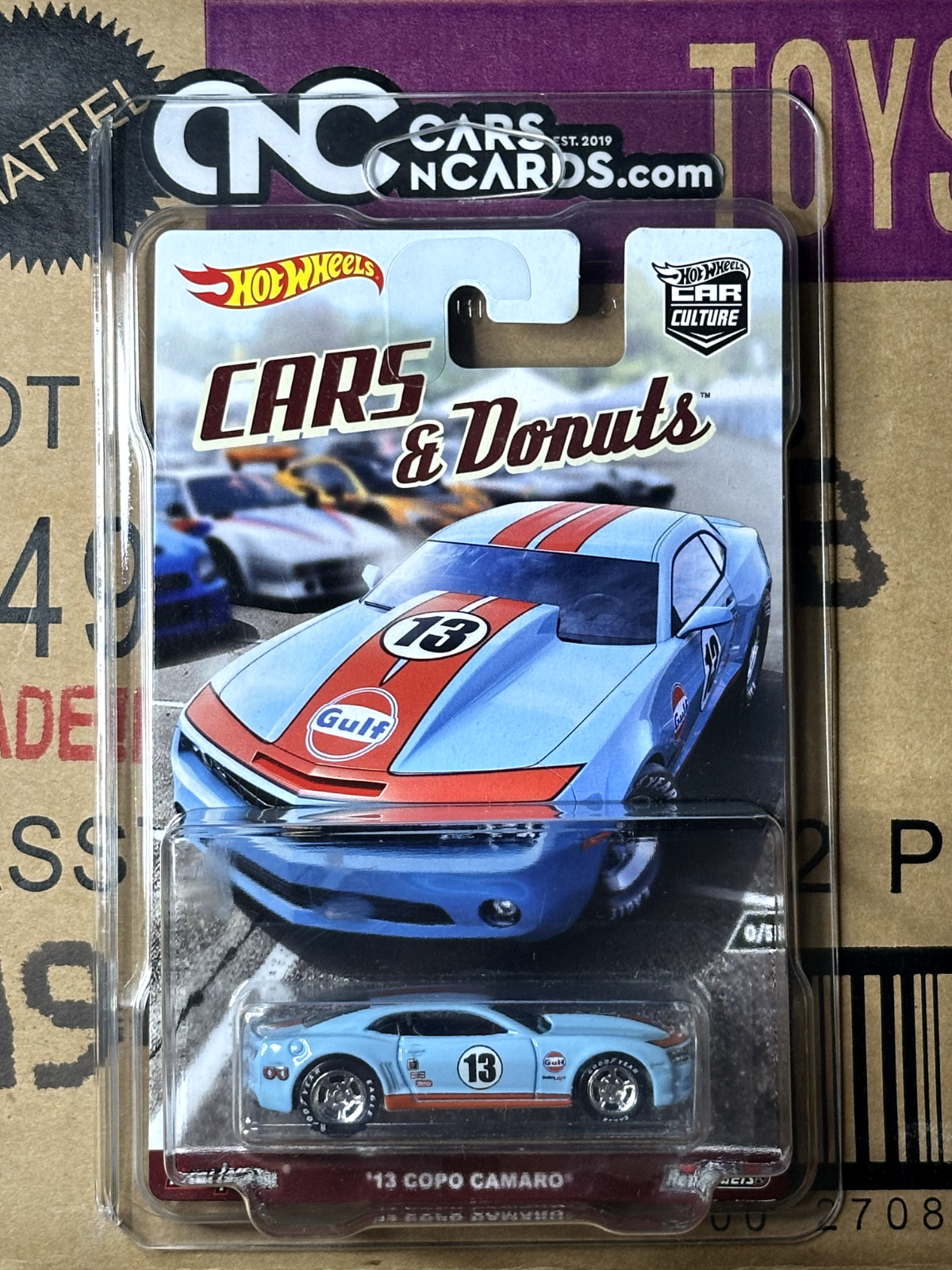 2017 Hot Wheels Cars & Donuts Chase Gulf '13 Copo Camaro With Protector