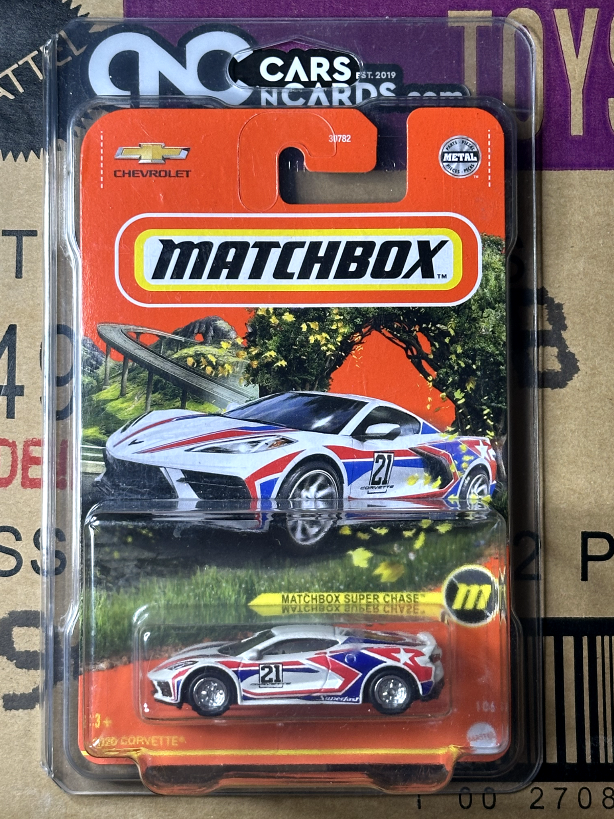 2021 Matchbox Matchbox Super Chase Corvette Real Riders With Protector