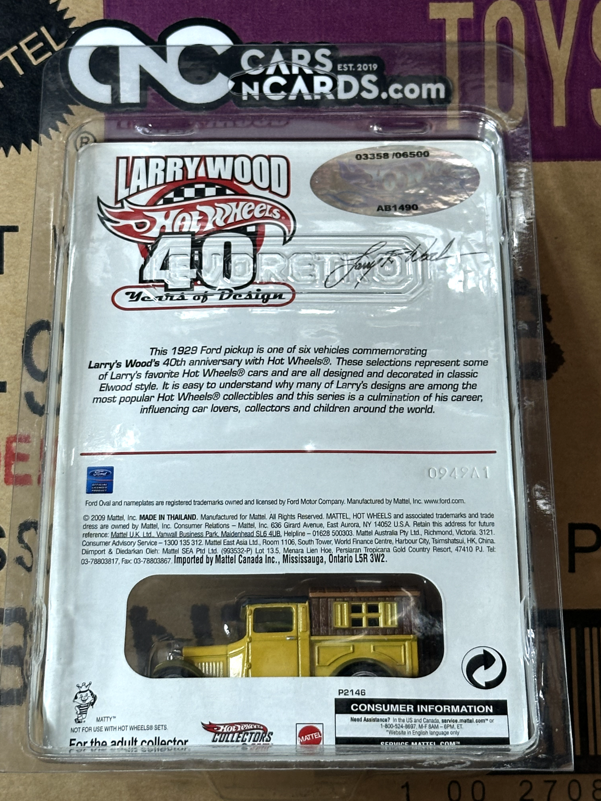 2009 Hot Wheels Larry Wood 40 Years of Design 1929 Ford Pickup #2/6 #03358/06500