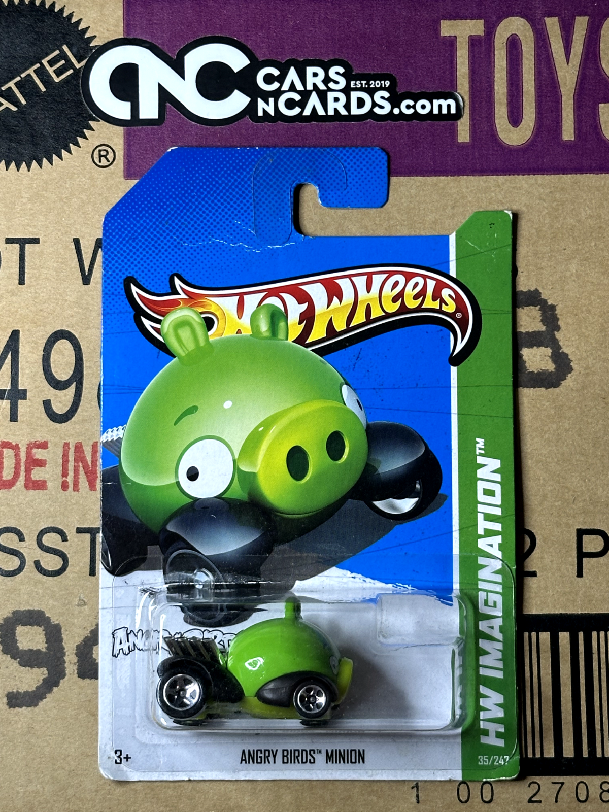 2012 Hot Wheels HW Imagination Angry Birds Minion (Card Crease)