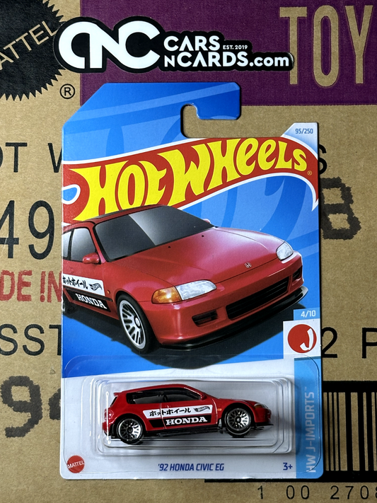 2024 Hot Wheels HW J-Imports 4/10 '92 Honda Civic EG Red