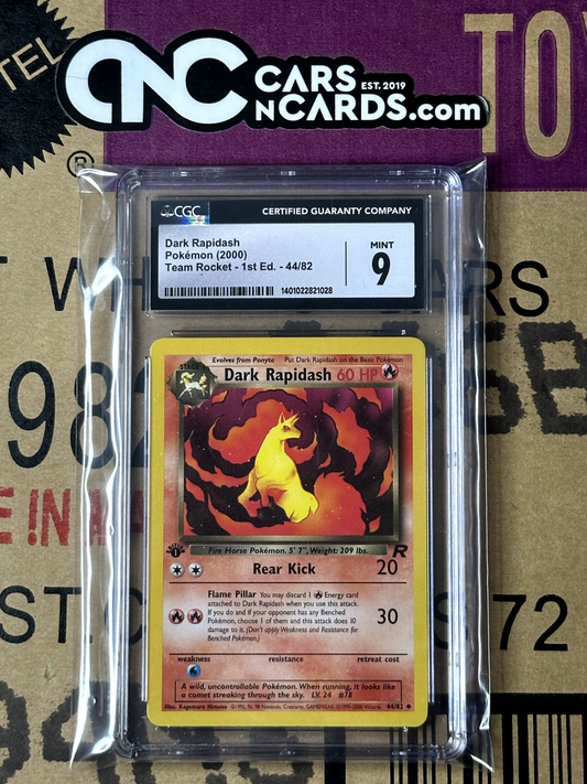 Pokémon (2000) Team Rocket Dark Rapidash 1st Edition 44/82 CGC 9 Mint