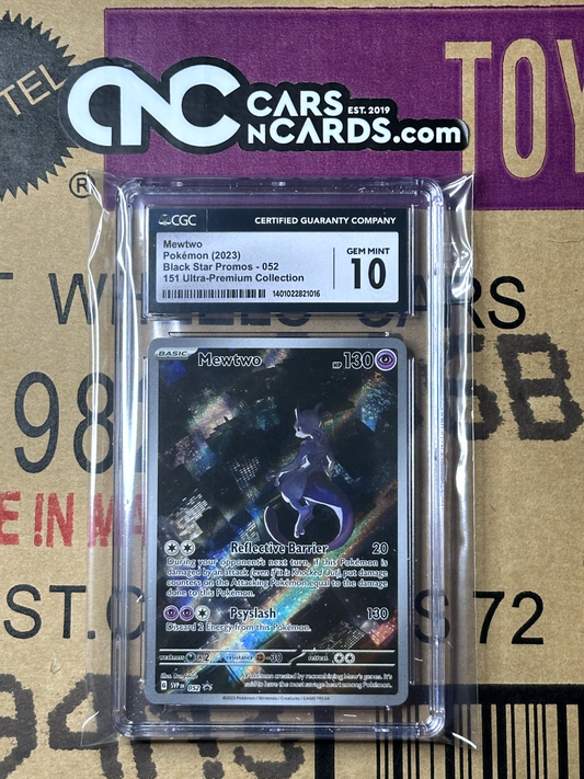 Pokémon (2023) Scarlet & Violet 151 Black Star Promos 052 Mewtwo CGC 10 Gem Mint