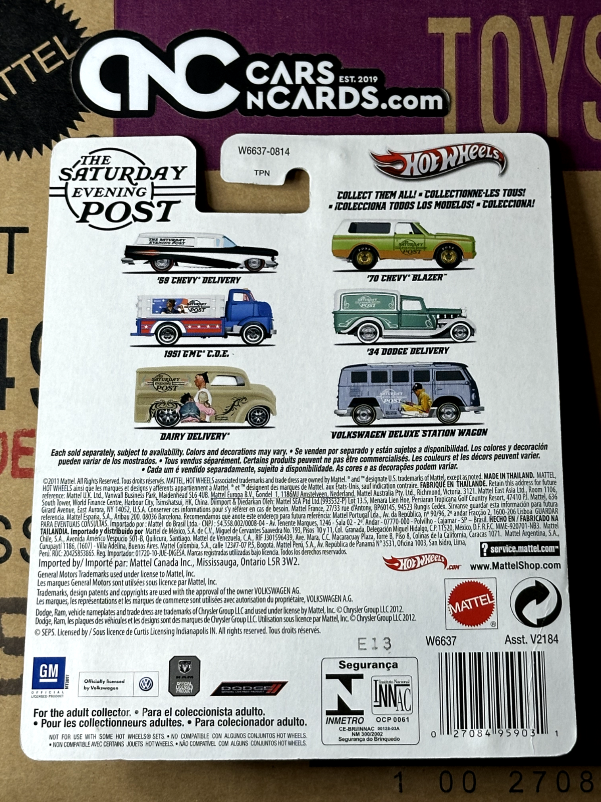 2012 Hot Wheels Premium The Saturday Evening Post '34 Dodge Delivery Card Crease