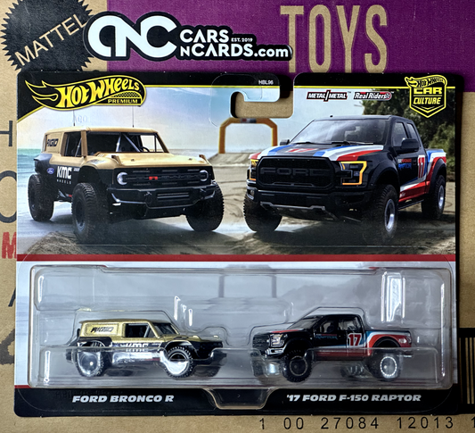 2024 Hot Wheels Premium Car Culture Ford Bronco R & '17 Ford F-150 Raptor 2 Pack