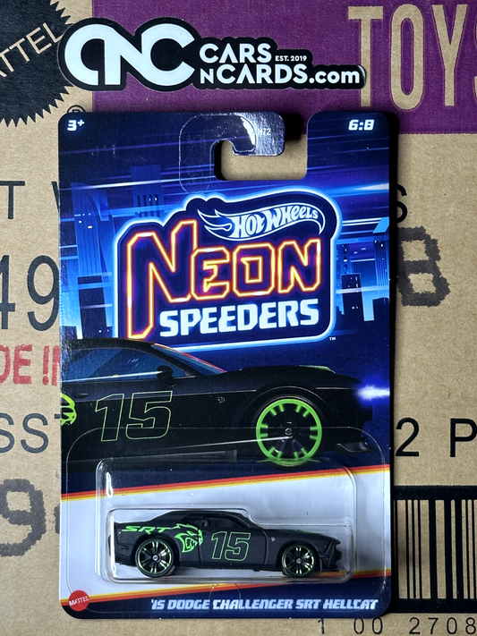 2024 Hot Wheels Neon Speeders 6/8 '15 Dodge Challenger SRT Hellcat