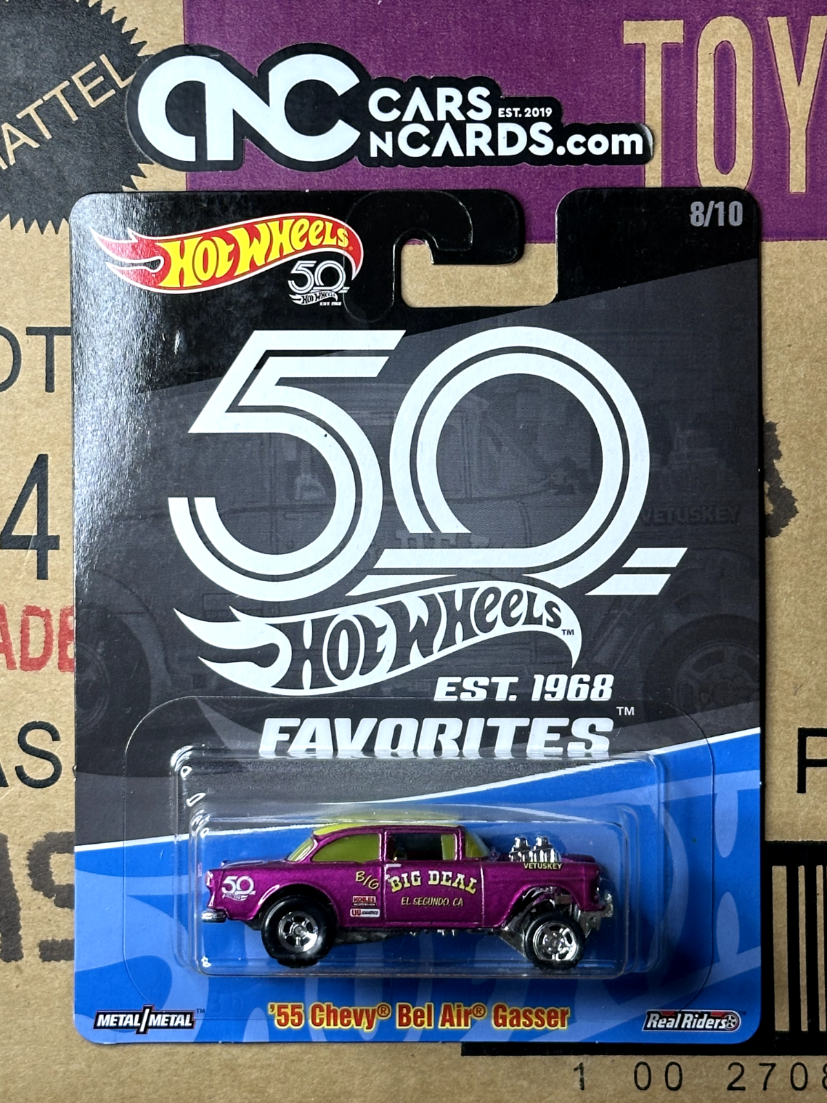 2018 Hot Wheels Premium 50th Anniversary 8/10 '55 Chevy Bel Air Gasser