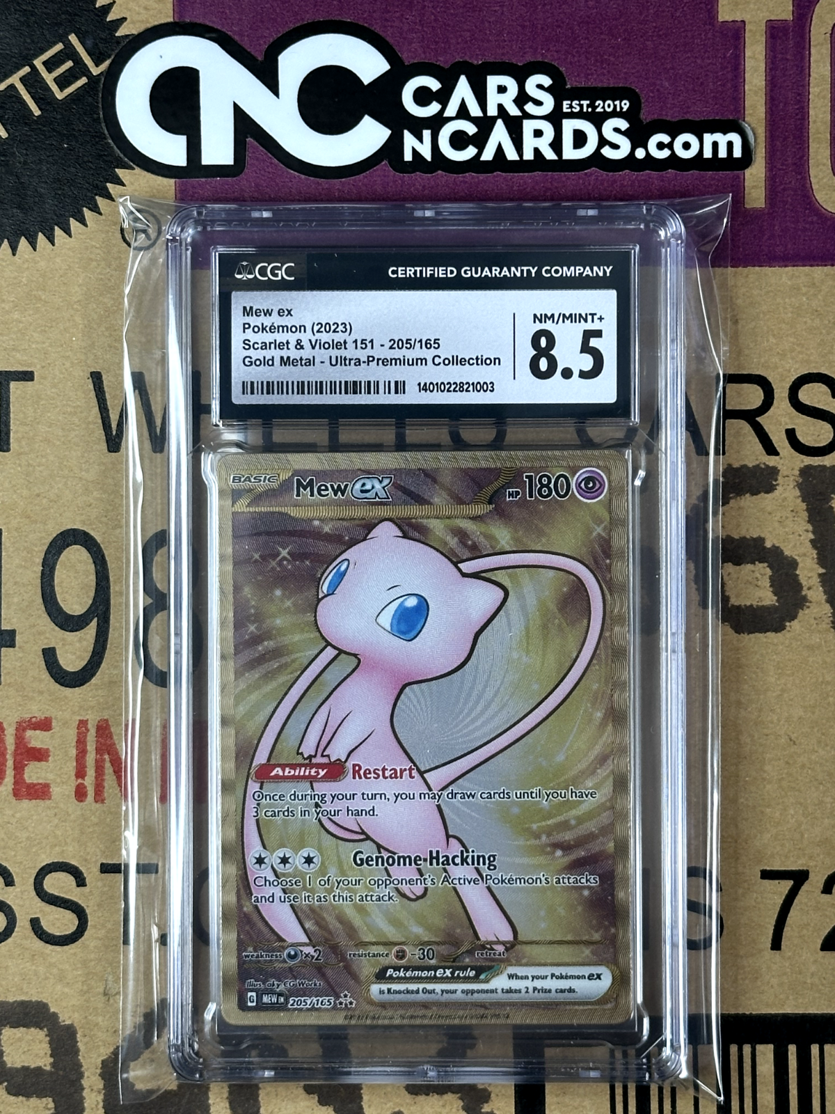 Pokémon (2023) Scarlet & Violet 151 Gold Metal Mew ex 205/165 CGC 8.5 NM/Mint+