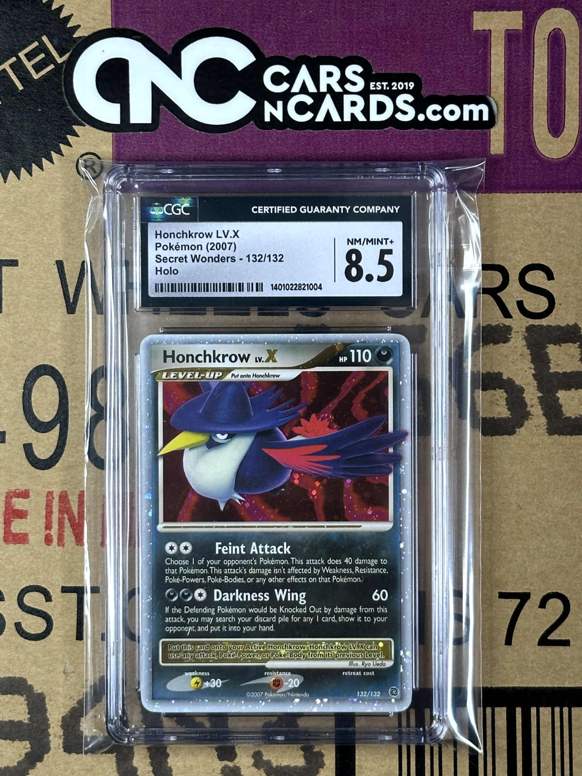 Pokémon (2007) Secret Wonders 132/132 Honchkrow LV.X Holo CGC 8.5 NM/Mint+