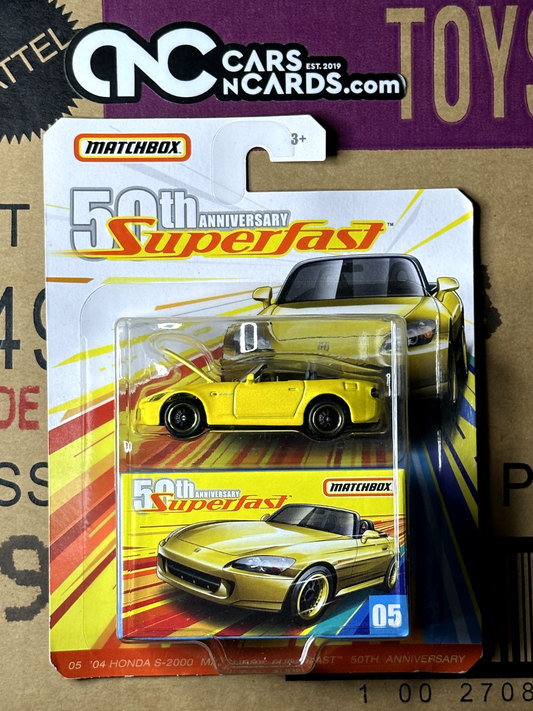 2019 Matchbox 50th Anniversary Superfast '04 Honda S-2000 (Card Crease)