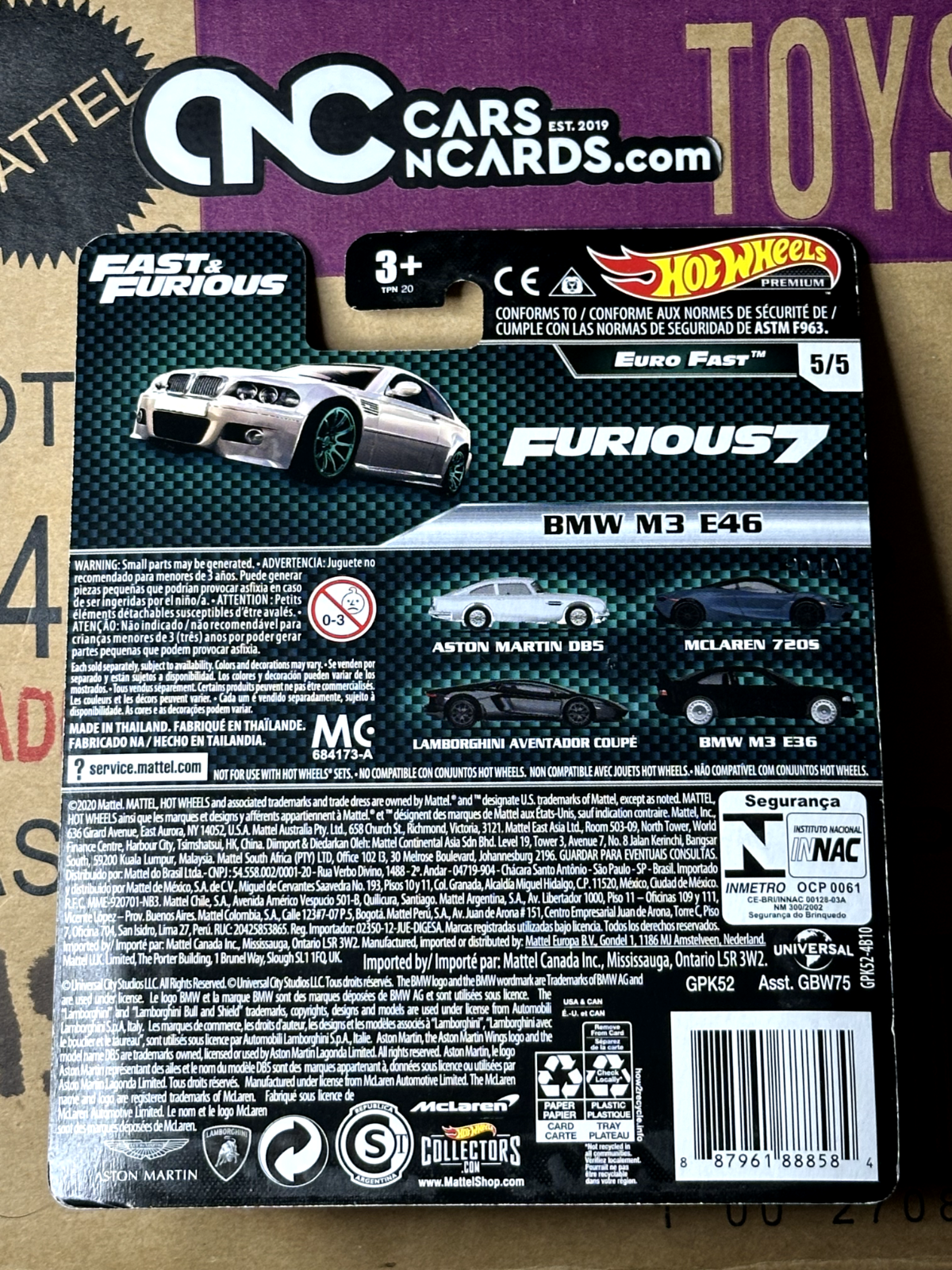 2021 Hot Wheels Premium Fast & Furious Euro Fast 5/5 BMW M3 E46 NIP