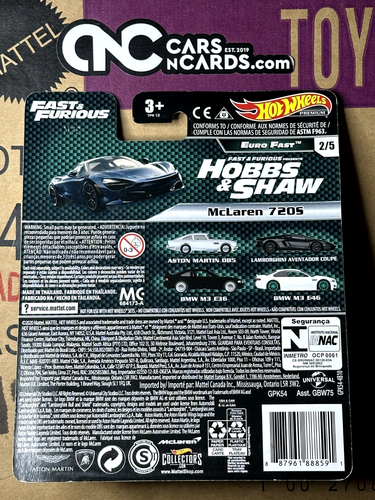 2021 Hot Wheels Premium Fast & Furious Euro Fast 2/5 McLaren 720 NIP