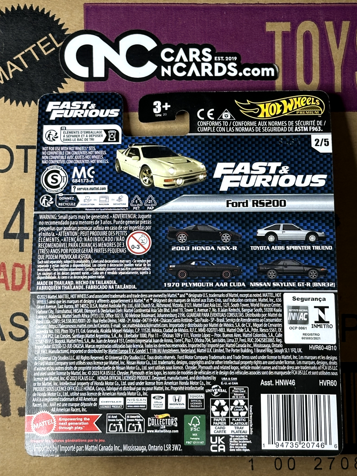 2024 Hot Wheels Premium Fast & Furious 2/5 Ford RS200