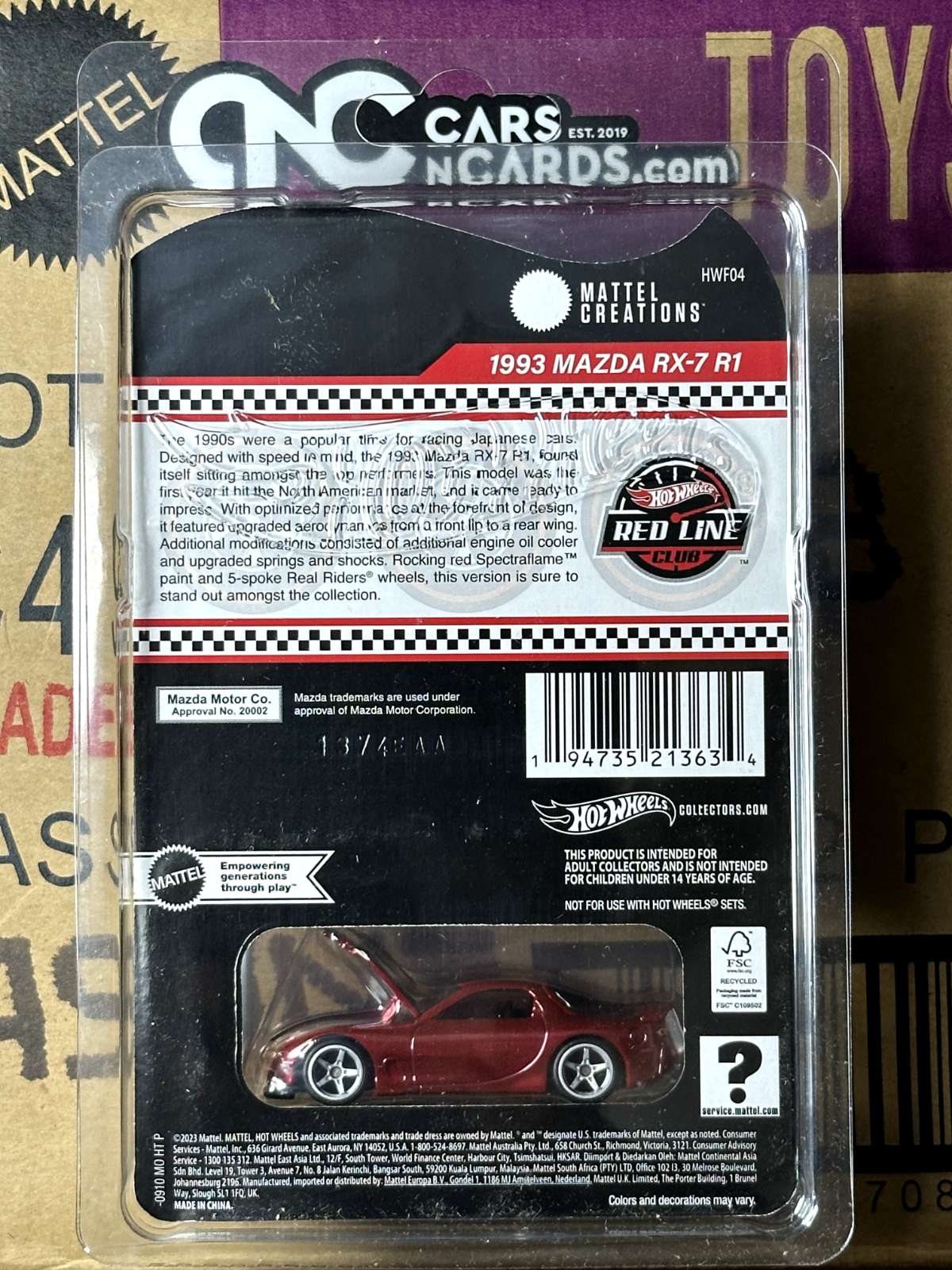 2024 Hot Wheels RLC 1993 Mazda RX-7 R1 With Protector