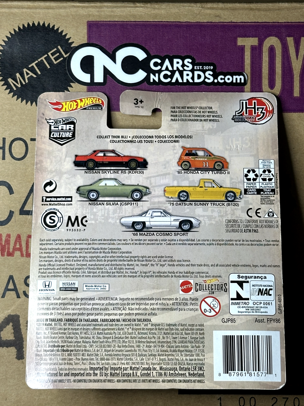 2020 Hot Wheels Premium Car Culture Japan Historics 3 Nissan Silvia Card Crease