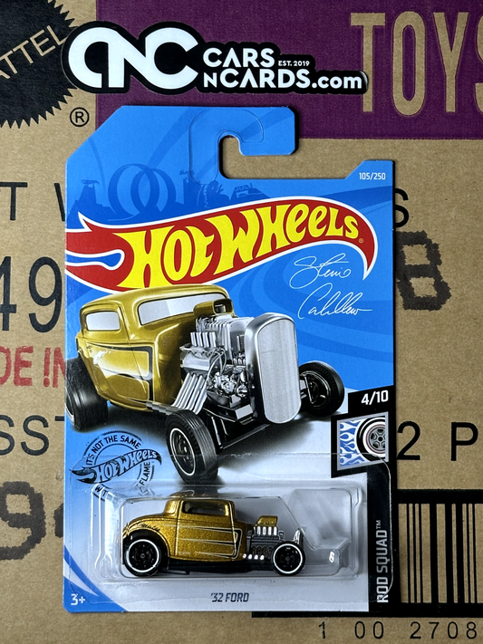 2019 Hot Wheels Rod Squad 4/10 '32 Ford Gold