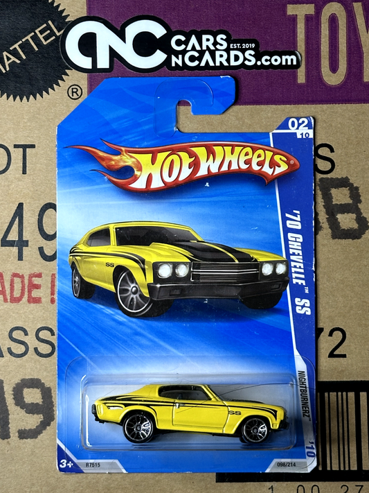 2010 Hot Wheels Nightburnerz 02/10 '70 Chevelle SS Yellow (Rough Edges)