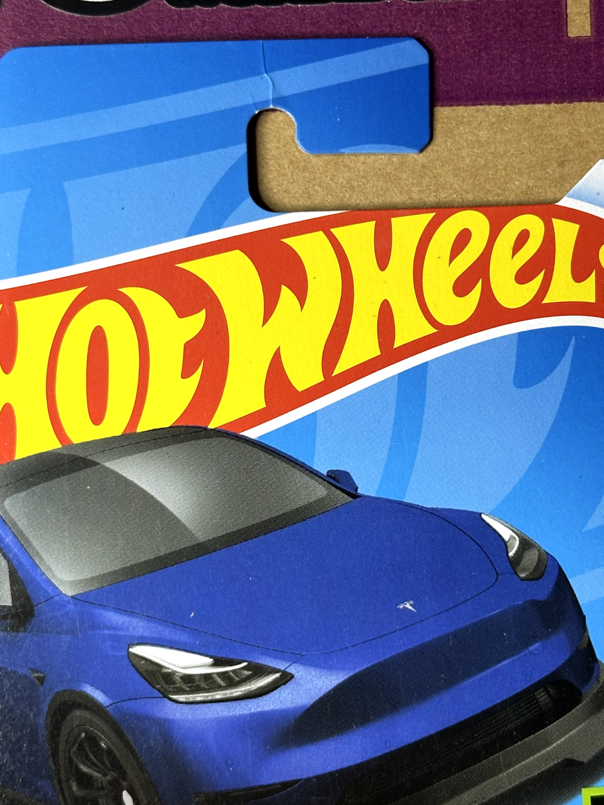 2024 Hot Wheels HW Green Speed #3/10 Tesla Model Y Blue (Card Crease)