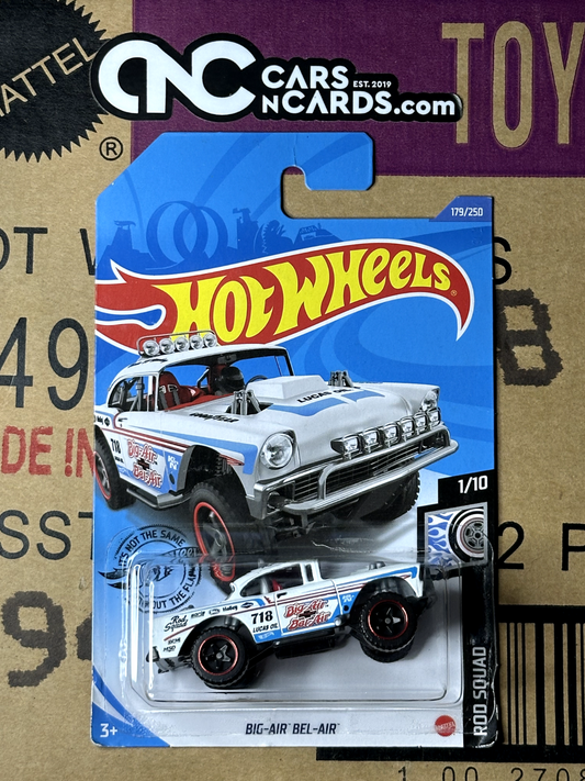 2020 Hot Wheels Rod Squad 1/10 Big-Air Bel-Air White (Card Crease)