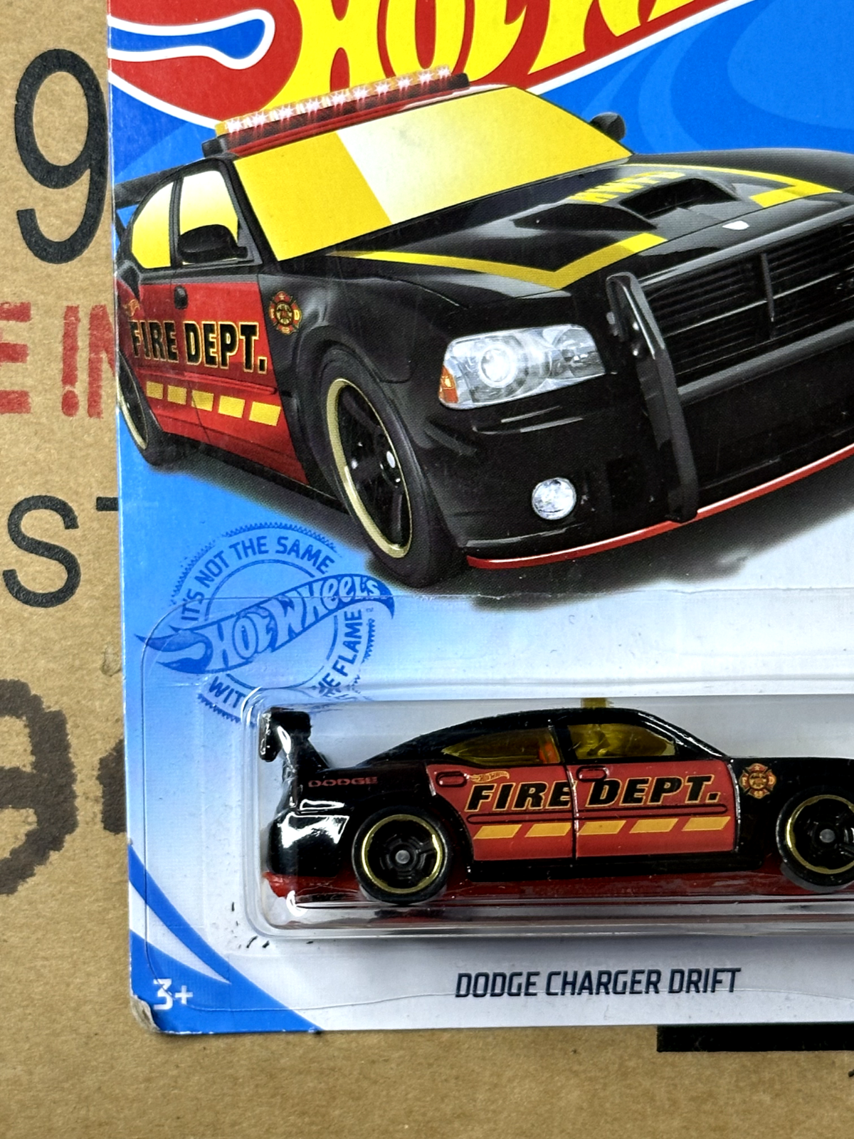 2021 Hot Wheels HW Rescue 5/10 Dodge Charger Drift Fire Dept (Soft Corners)