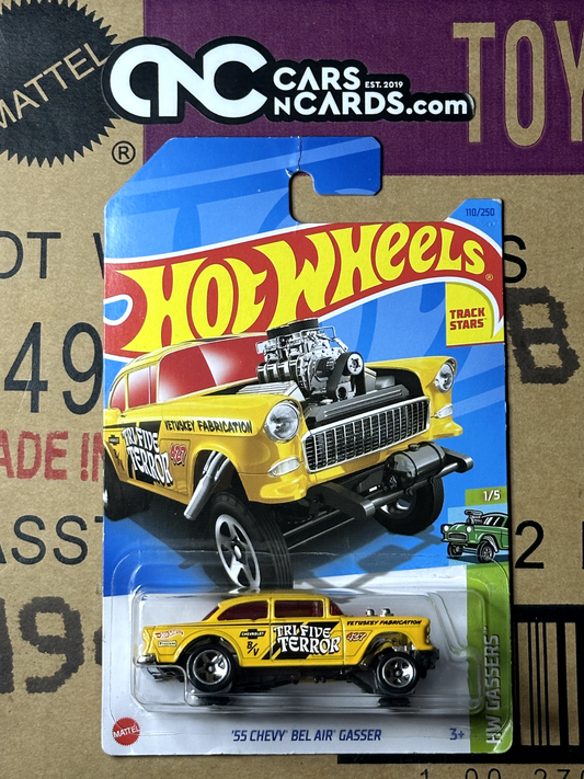 2023 Hot Wheels HW Gassers '55 Chevy Bel Air Gasser TriFive Terror (Card Crease)