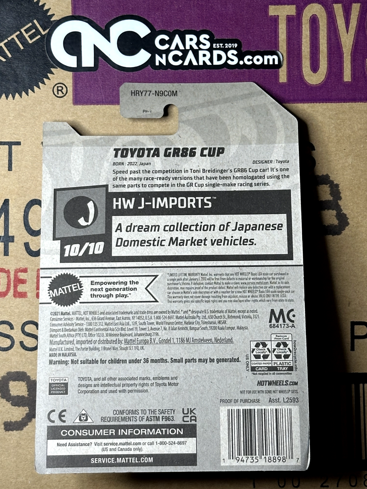 2024 Hot Wheels HW J-Imports 10/10 Toyota GR86 Cup