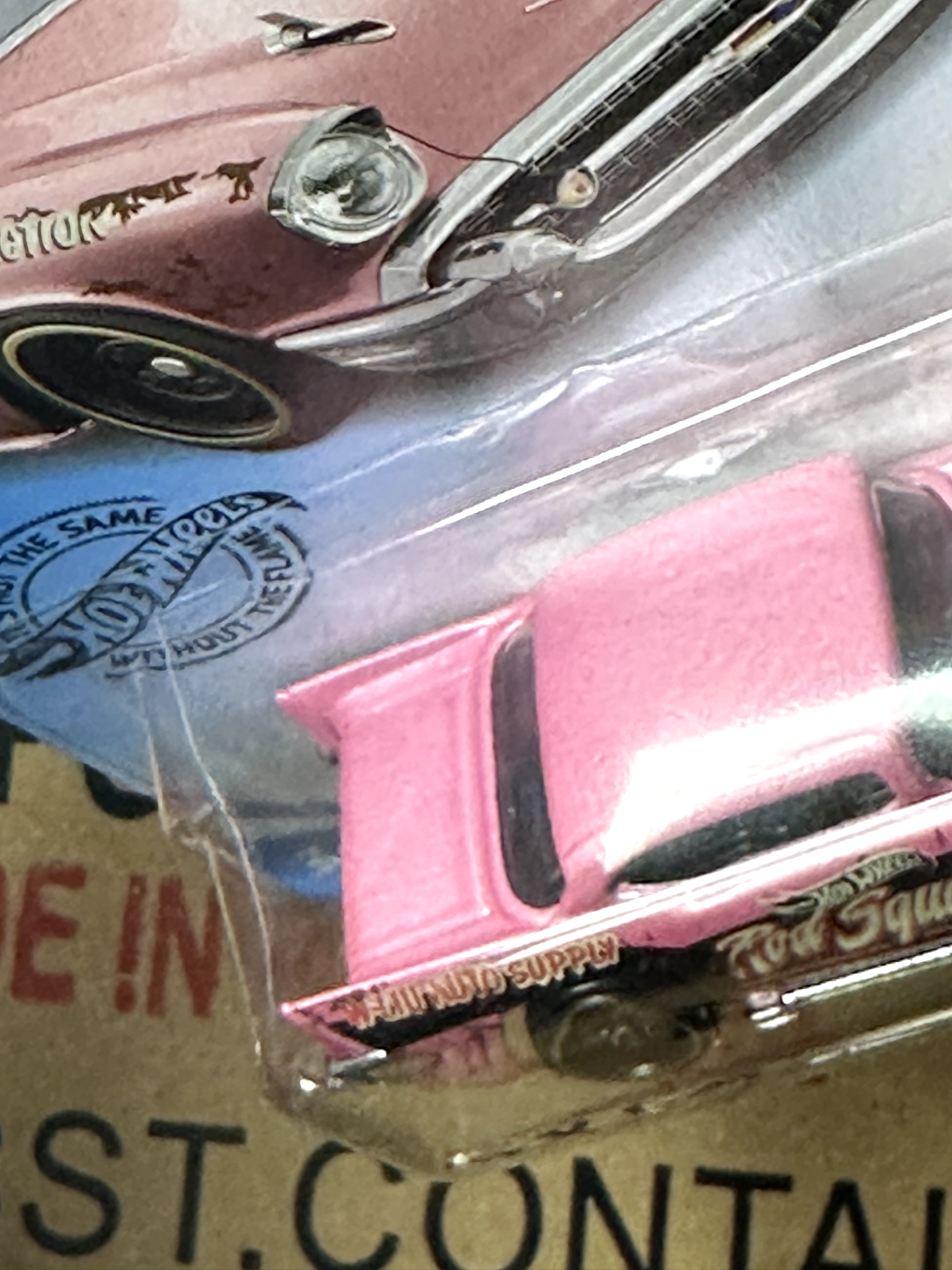 2020 Hot Wheels Rod Squad 10/10 '57 Chevy Pink (Cracked Blister/Card Crease)