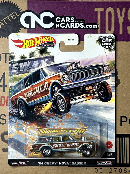 2023 Hot Wheels Premium Car Culture Dragstrip Demons 3/5 '64 Chevy Nova Gasser