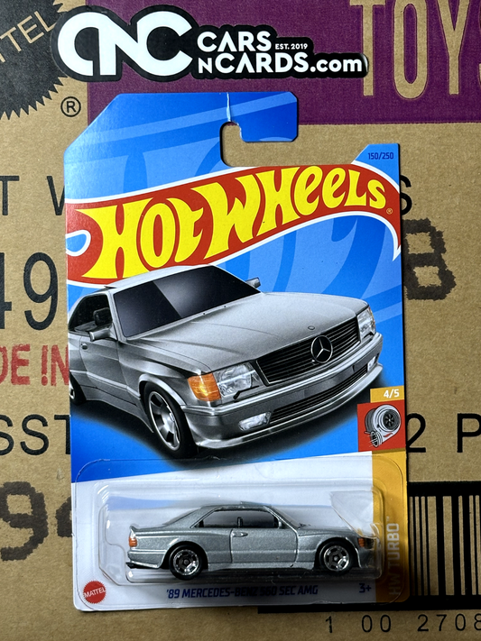 2023 Hot Wheels HW Turbo 4/5 '89 Mercedes-Benz 560 SEC AMG Gray (Card Crease)