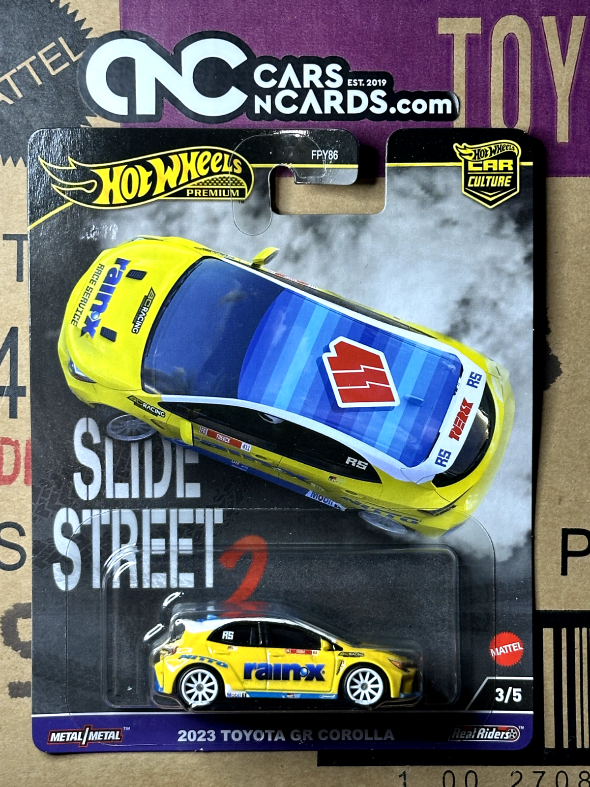 2024 Hot Wheels Premium Car Culture Slide Street 2 2023 Toyota GR Corolla Rain X