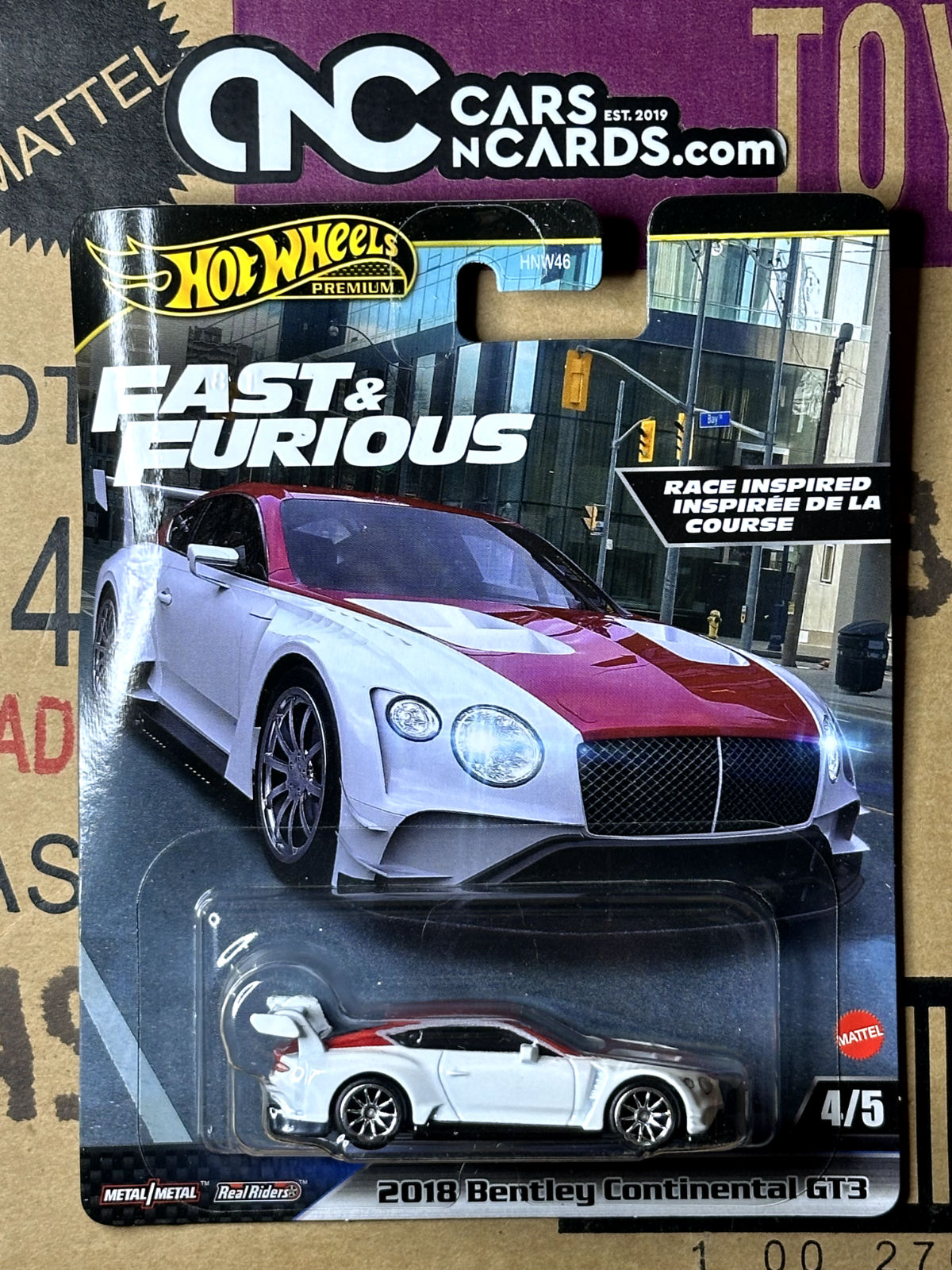 2024 Hot Wheels Fast & Furious Mix 4 2018 Bentley Continental GT3 (Card Crease)