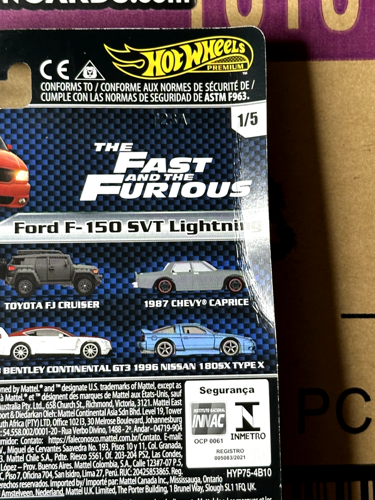 2024 Hot Wheels Fast & Furious Mix 4 #1/5 Ford F-150 SVT Lightning (Card Crease)