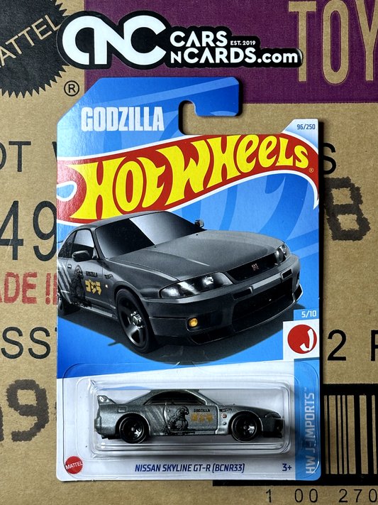 2024 Hot Wheels J-Imports 5/10 Godzilla Nissan Skyline GT-R BCNR33 (Grey)