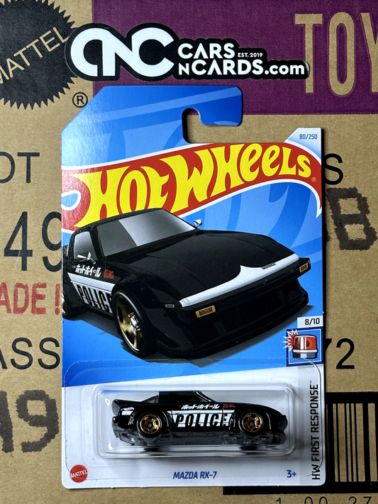 2024 Hot Wheels HW First Response #8/10 Mazda RX-7 Police Black